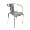 silver outdoor stackable armchair